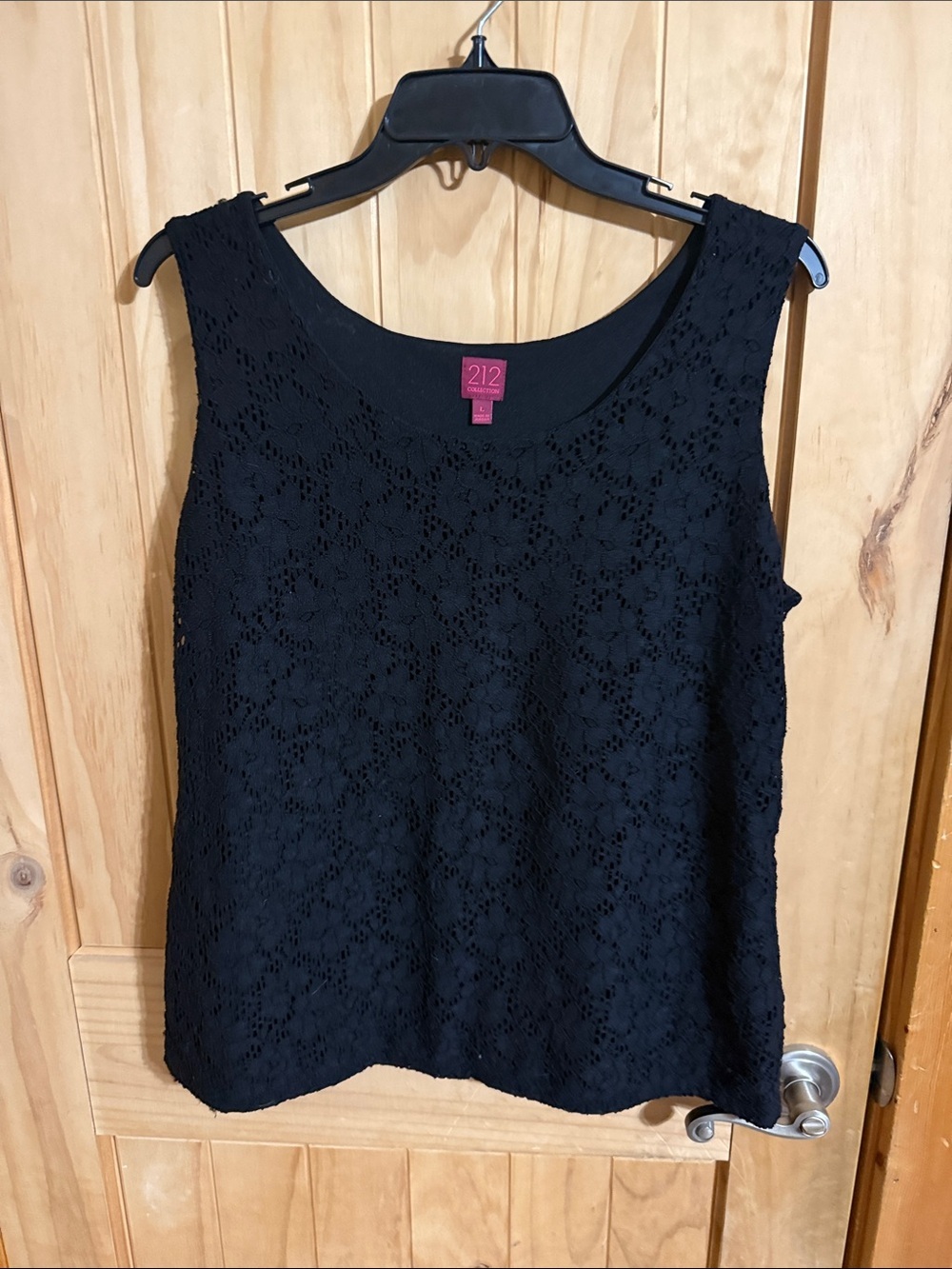 212 Collection Black Lace Overlay Sleeveless Tank